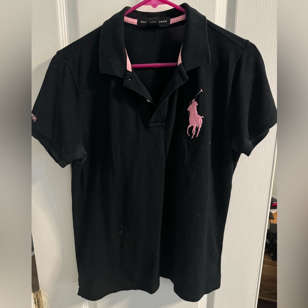 Large black pink pony Ralph Lauren polo